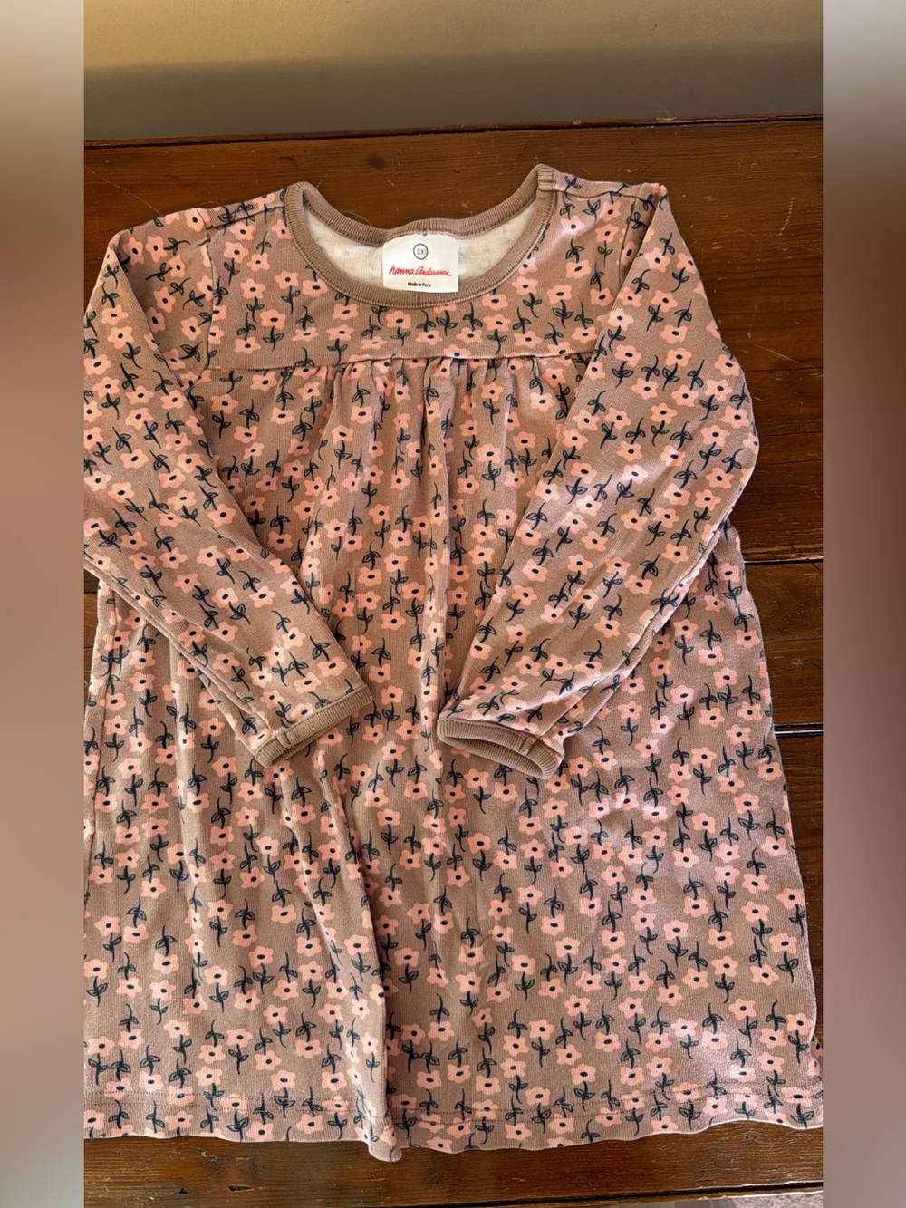 Hanna Andersson Dusty Pink Floral Long-Sleeve Nightgown